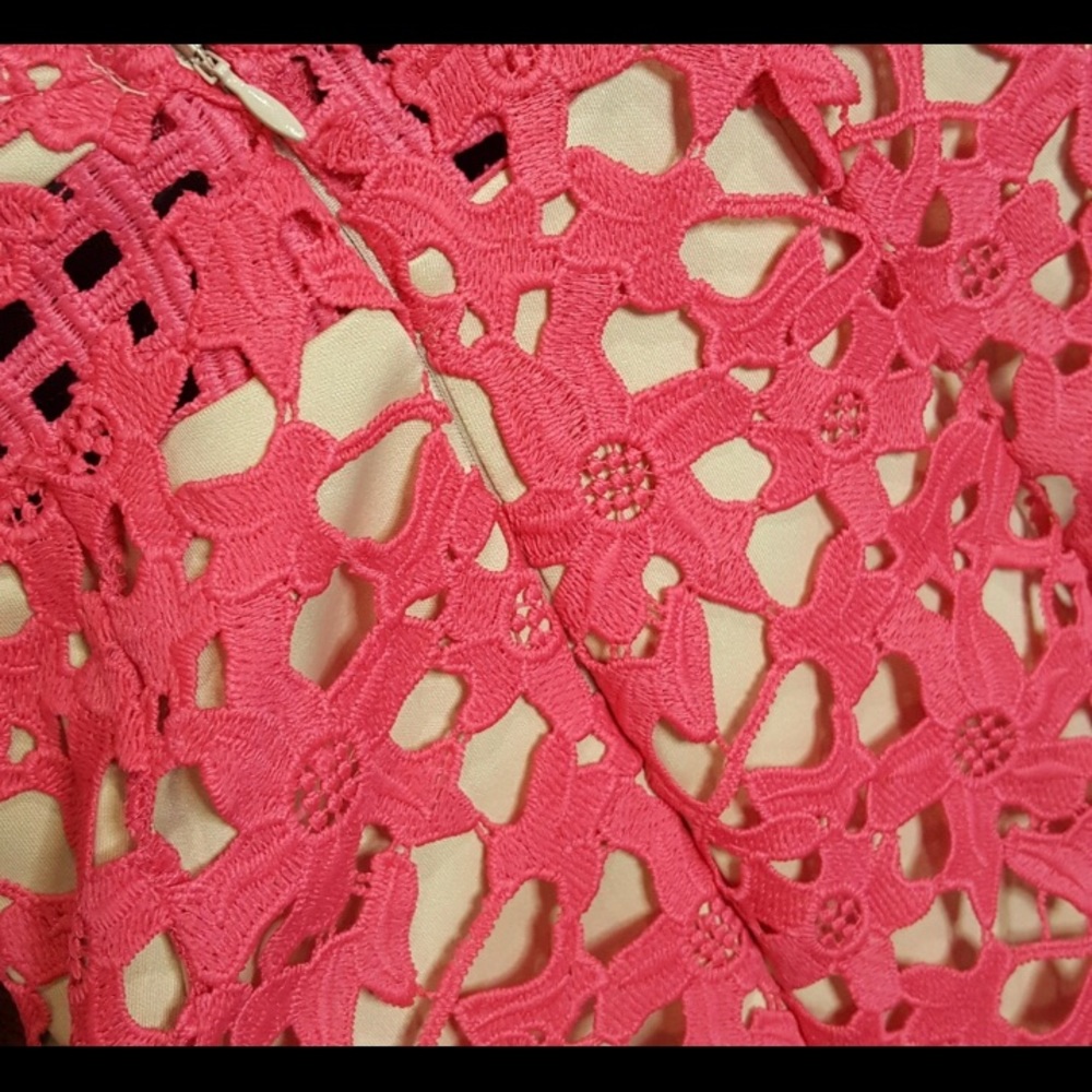 🎉HP🎉Lovers + Friends Hot Pink Bellini Lace Dress - Picture 5 of 11